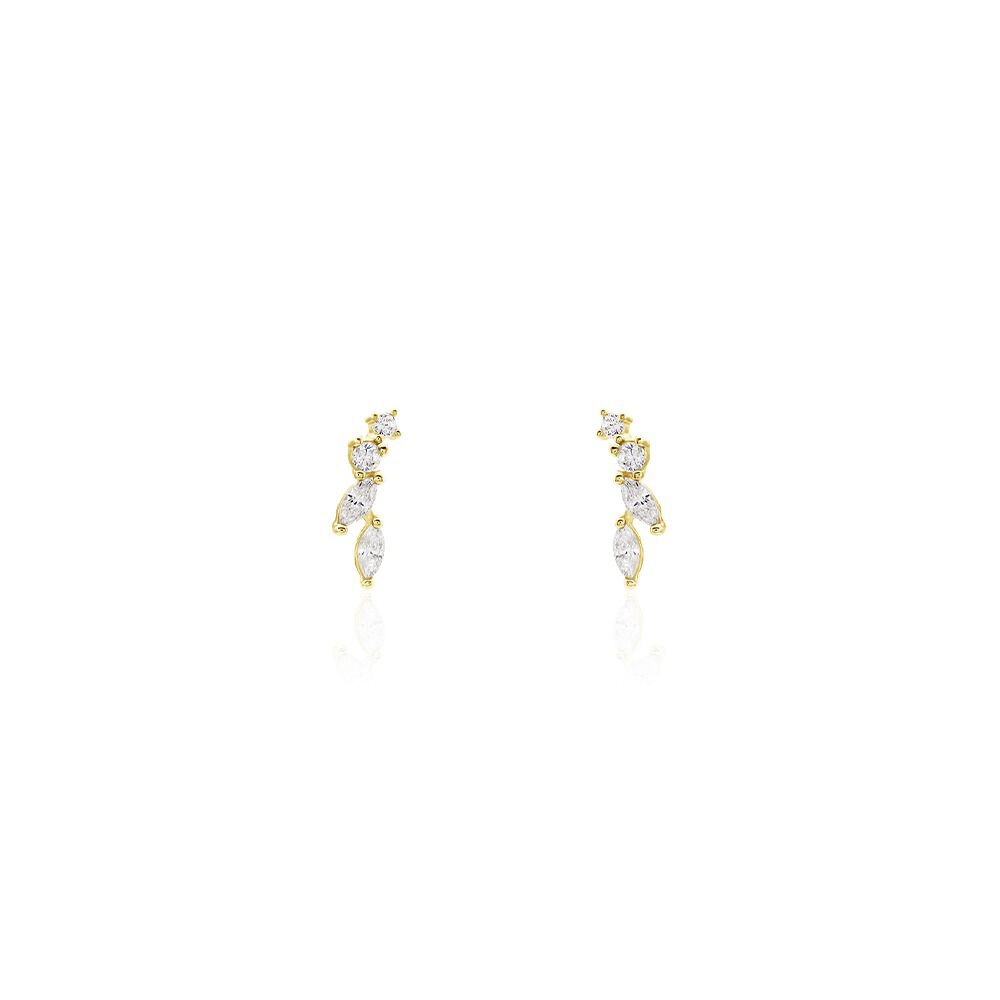 Boucles D'oreilles Puces Iuliana Or Jaune Oxyde De Zirconium - Puces Femme | Marc Orian