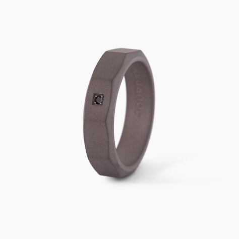 Bague Titane Gris Diamant - Bagues pierres pr&eacute;cieuses Homme | Marc Orian