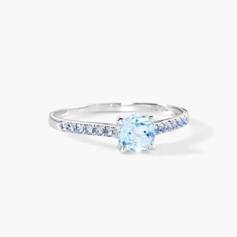 Bague Manon Or Blanc Topaze Et Oxyde De Zirconium - Bagues pierres fines Femme | Marc Orian