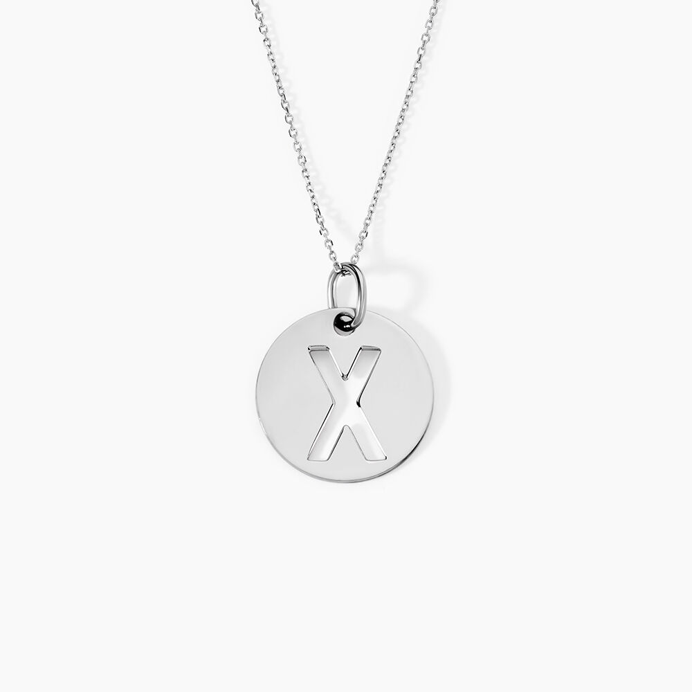 Pendentif Elio X Argent Blanc - Bijoux fantaisie Famille | Marc Orian