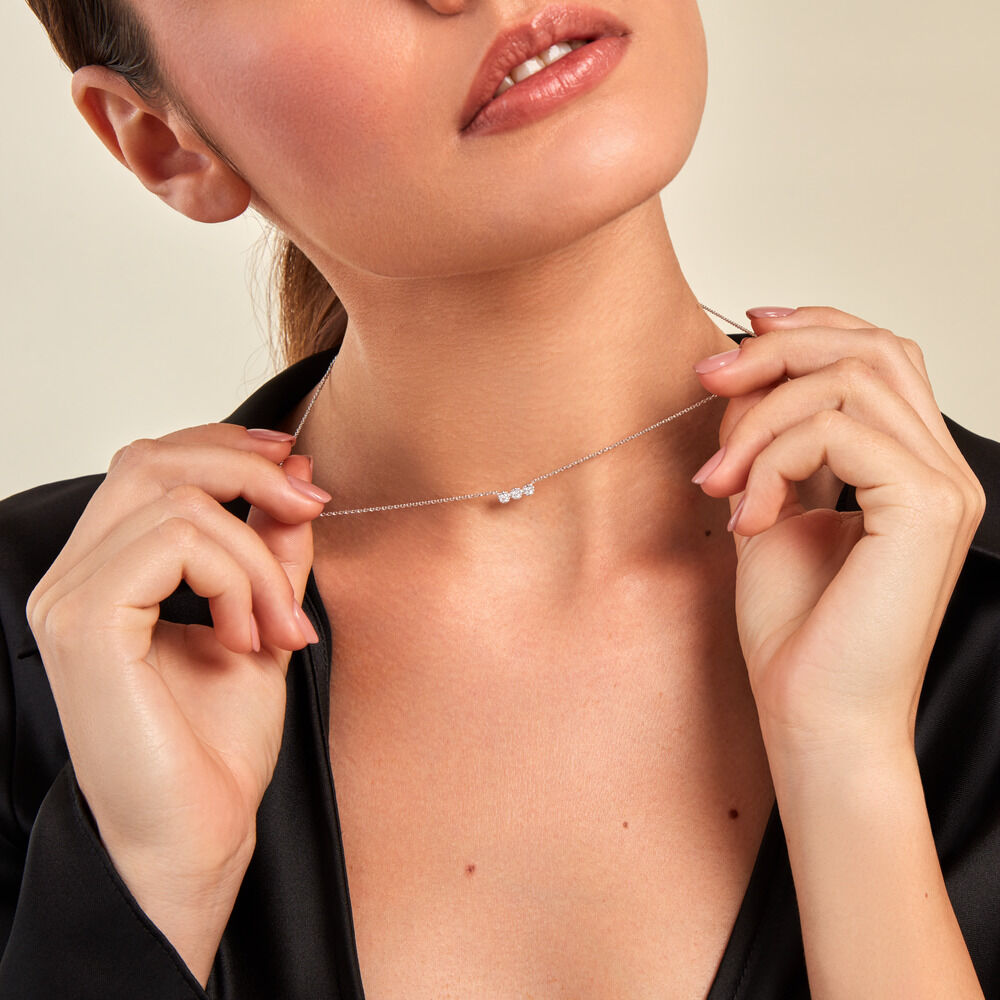 Collier Gigi Argent Blanc Diamant Synthétique - Colliers avec pierres Femme | Marc Orian