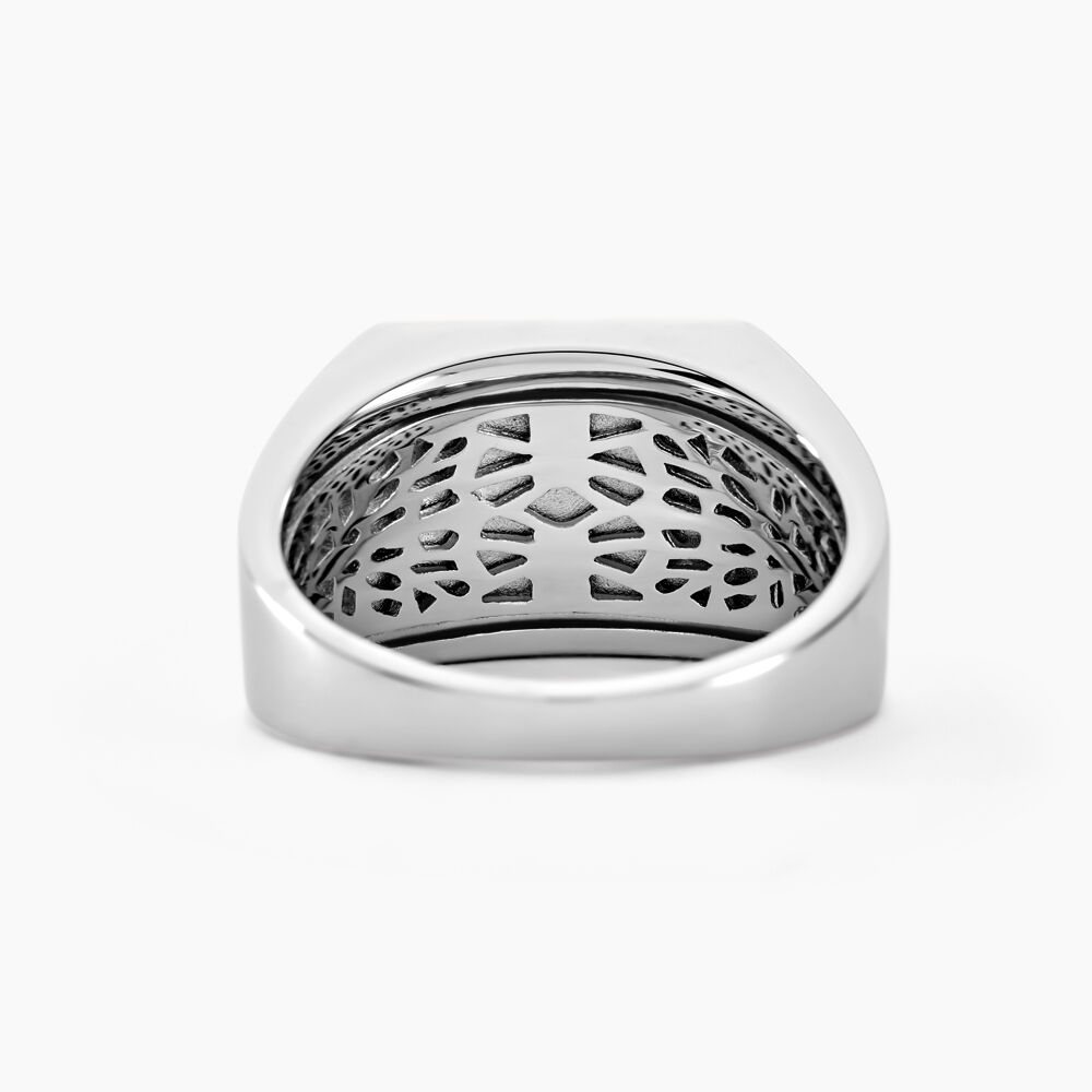 Chevalière Argent Blanc Christoffer Email - Chevalières Homme | Marc Orian