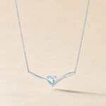 Collier Eva Or Blanc Topaze Et Oxyde De Zirconium - Colliers avec pierres Femme | Marc Orian