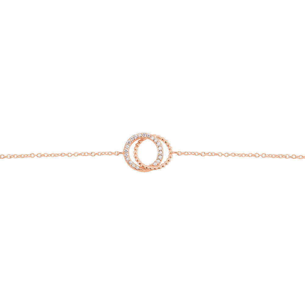 Bracelet Janne Argent Rose Oxyde De Zirconium - Bracelets Anneaux Entrelaces Femme | Marc Orian