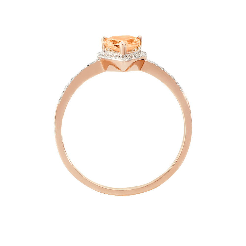 Bague Alice Or Rose Morganite Et Oxyde De Zirconium - Bagues pierres fines Femme | Marc Orian
