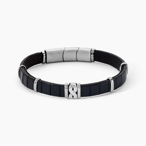 Bracelet Jourdan Chip Cuir Noir - Bracelets cuir Homme | Marc Orian