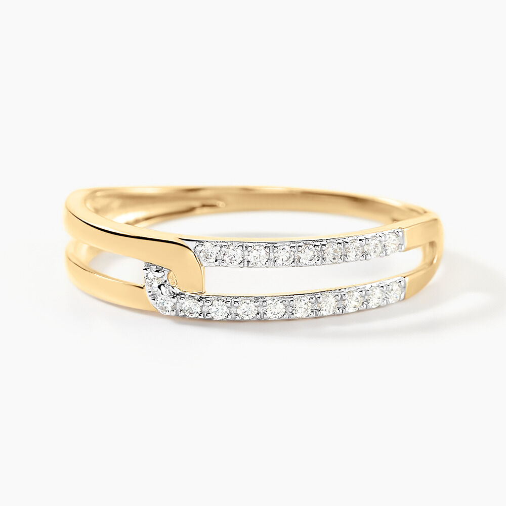 Bague Graphic Lines Or Jaune Oxyde De Zirconium - Bagues avec pierre Femme | Marc Orian