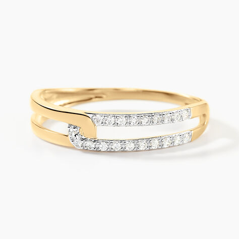 Bague Graphic Lines Or Jaune Oxyde De Zirconium - Bagues avec pierre Femme | Marc Orian