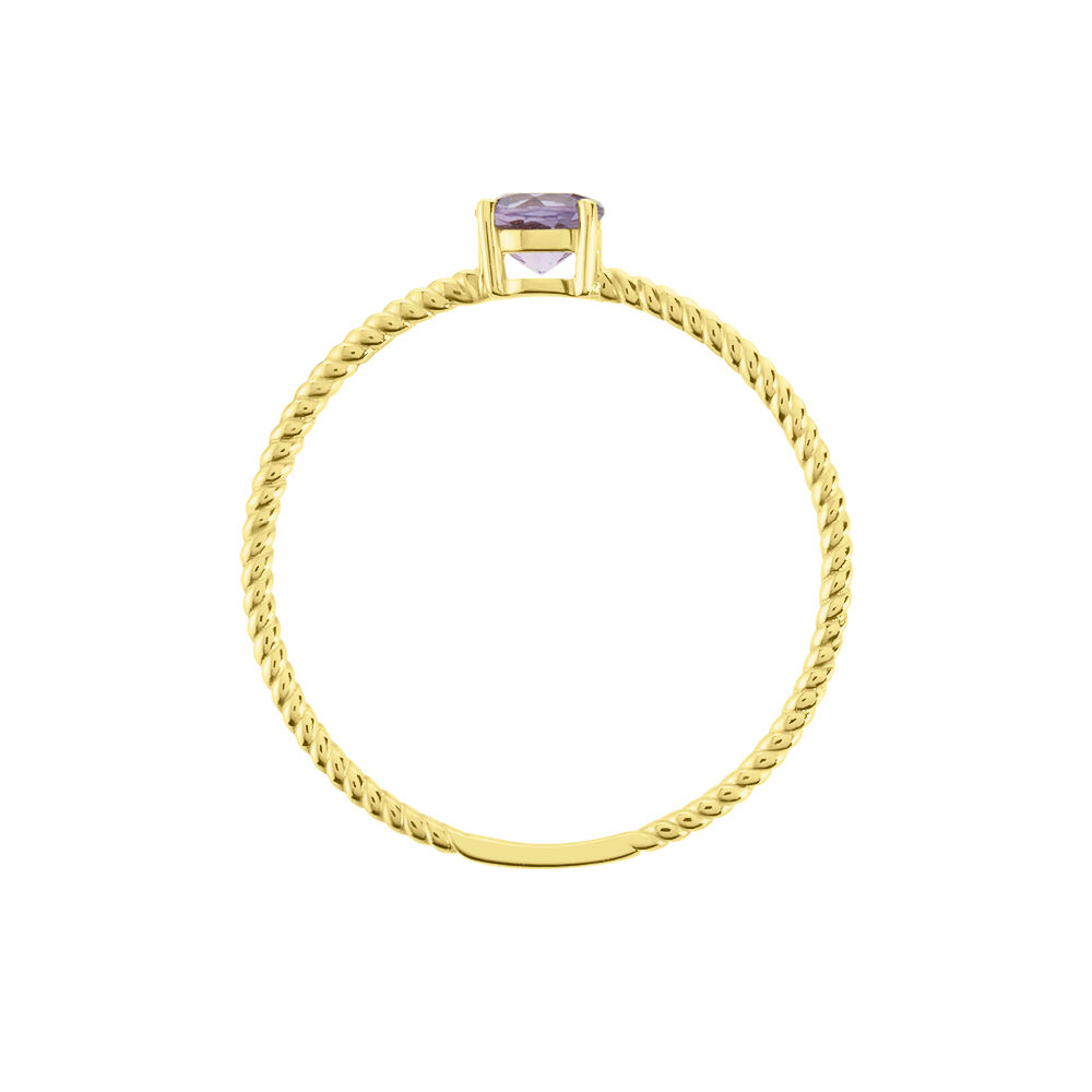 Bague Or Jaune Demi Amethyste - Bagues pierres fines Femme | Marc Orian