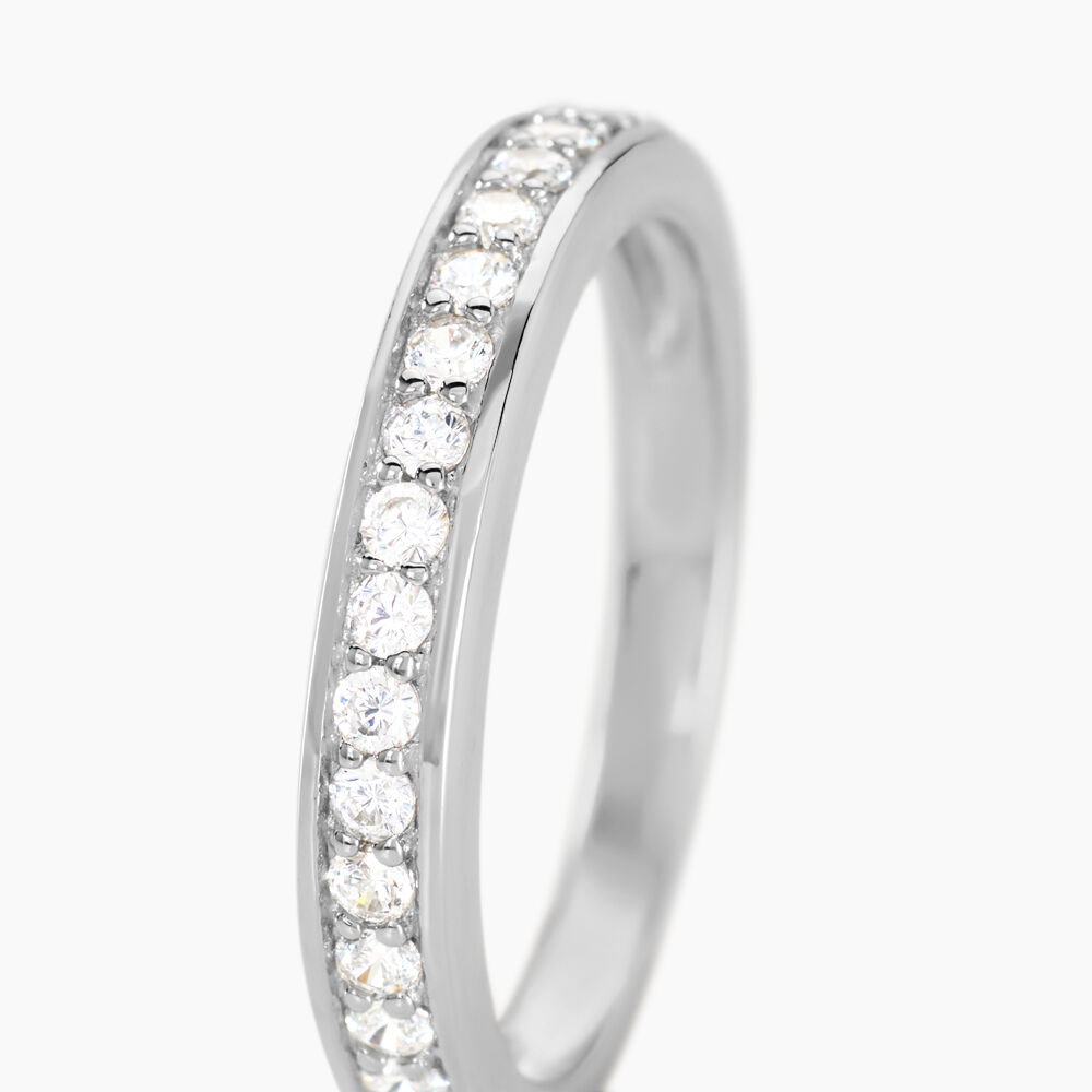 Demi Alliance Heket Argent Blanc Oxyde De Zirconium - Alliances duo Femme | Marc Orian