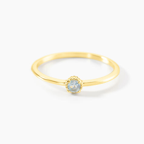 Bague Argent Jaune 925/1000 Cercle Topaze Bleu Sky - Bagues pierres fines Femme | Marc Orian