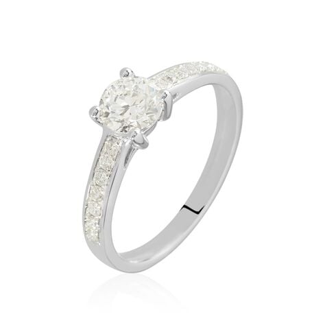 Bague Solitaire Accompagné Aramis Or Blanc Diamant Synthétique - Solitaires Femme | Marc Orian