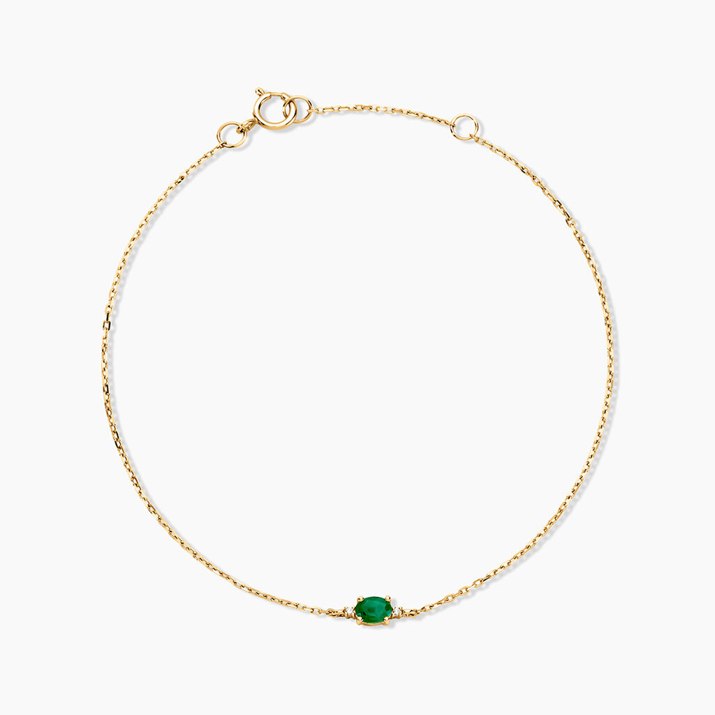 Bracelet Opeyemi Or Jaune Emeraude Diamant - Bracelets chaînes Femme | Marc Orian