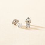 Boucles D'oreilles Puces Aphrodite Or Blanc Diamant - Puces Homme | Marc Orian