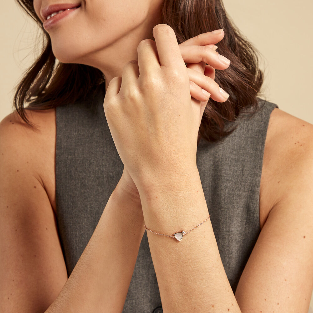 Bracelet Muse Argent Rose Nacre Oxyde De Zirconium - Bracelets chaînes Femme | Marc Orian