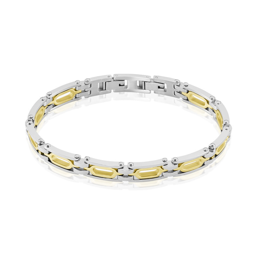 Bracelet Jourdan Wild Acier Blanc Et Jaune - Bracelets cha&icirc;nes Homme | Marc Orian