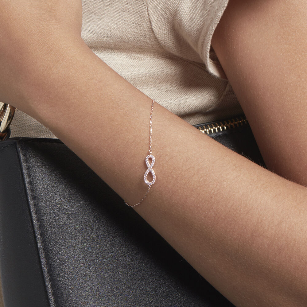 Bracelet Amita Argent Rose Oxyde De Zirconium - Bracelets chaînes Femme | Marc Orian
