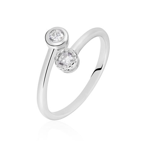 Bague Ajustable Mechte 1 Argent Blanc Oxyde De Zirconium - Bagues avec pierre Femme | Marc Orian