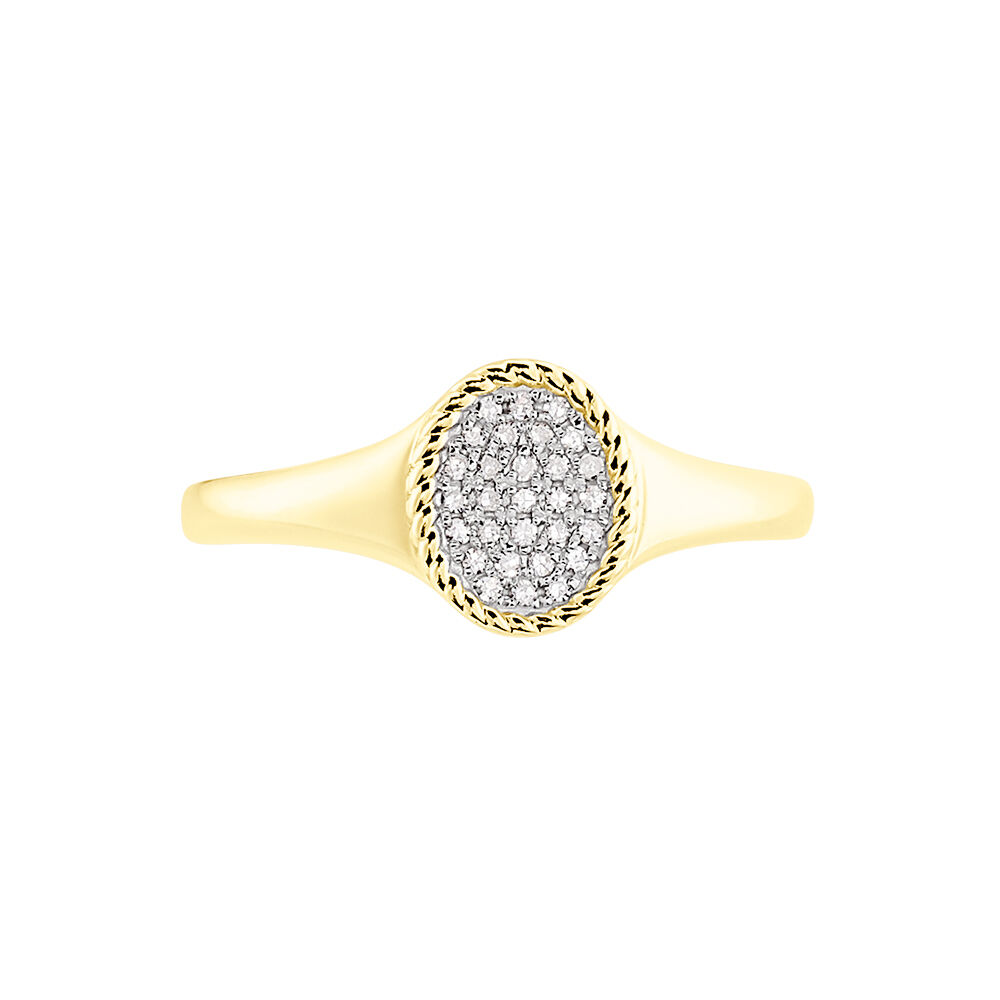 Chevalière Raza Or Jaune Diamant - Chevalières Femme | Marc Orian