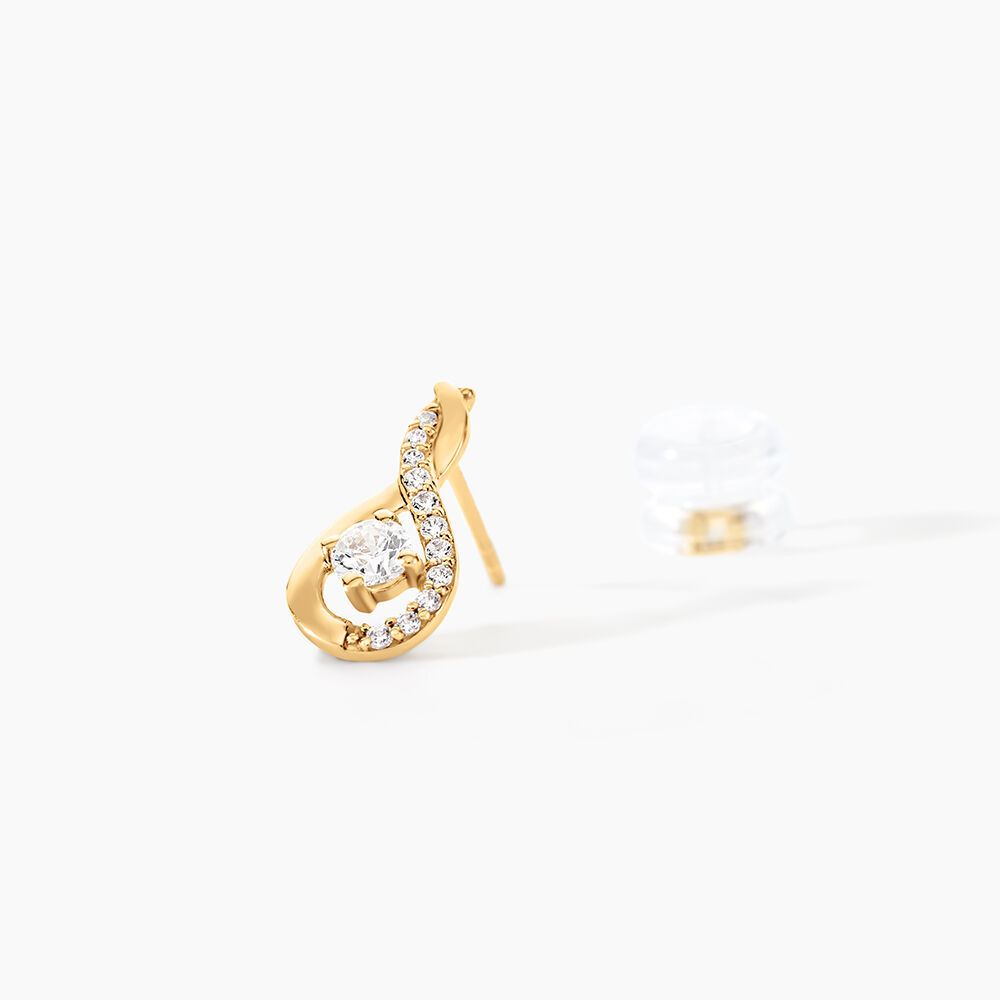 Boucles D'oreilles Pendantes Evana Or Jaune Oxyde De Zirconium - Pendantes Femme | Marc Orian