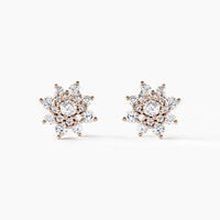 Boucles D'oreilles Puces Lorraine Argent Rose Oxyde De Zirconium
