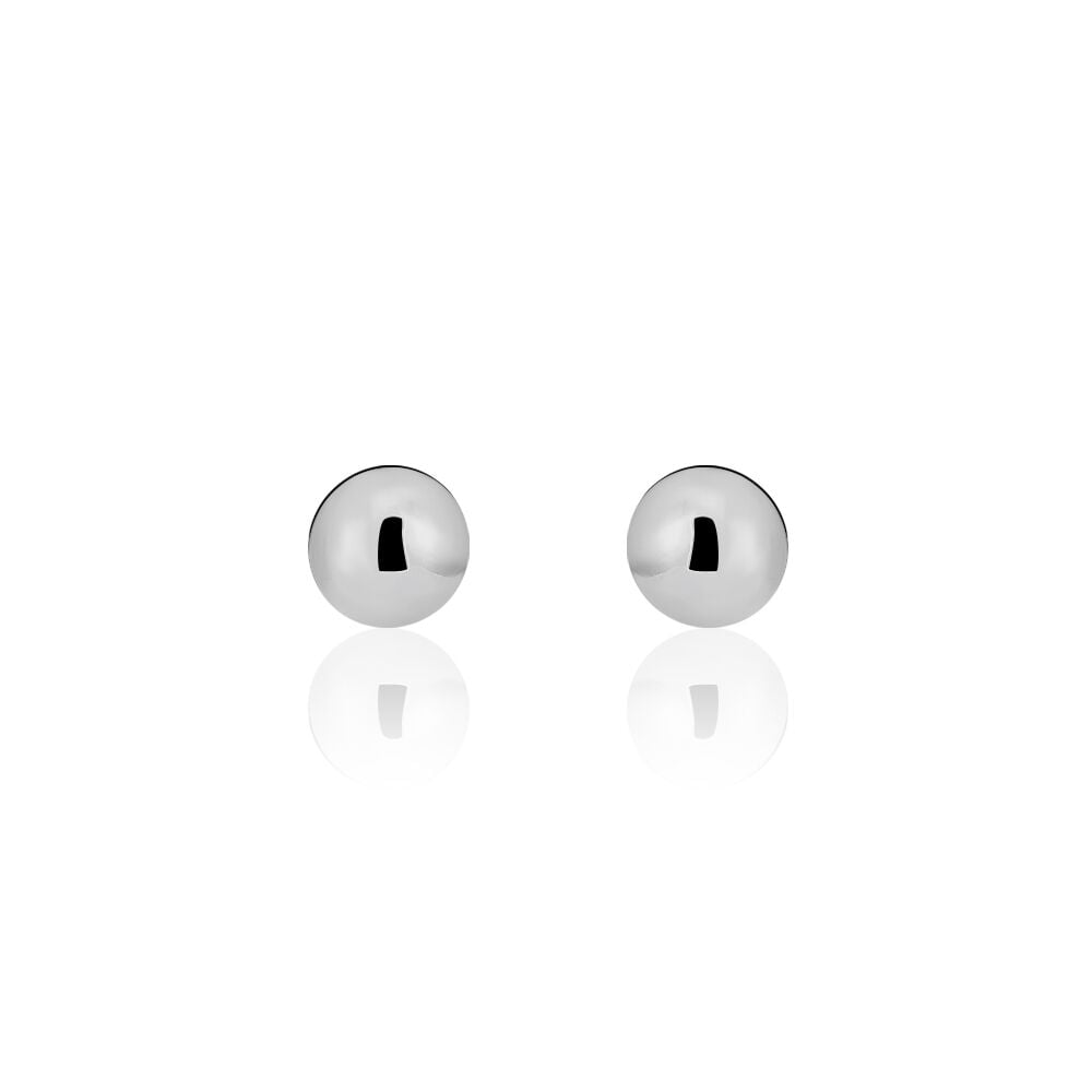 Boucles D'oreilles Puces Fidelia Boule Or Blanc - Puces Femme | Marc Orian