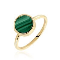 Bague Plaqué Or Neassa Malachite