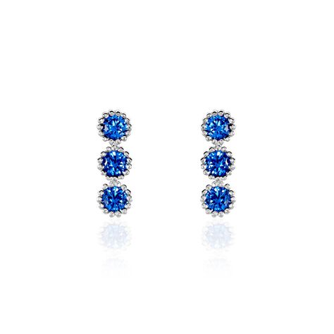 Boucles D'oreilles Puces Kasey Argent Blanc Oxyde De Zirconium - Puces Femme | Marc Orian