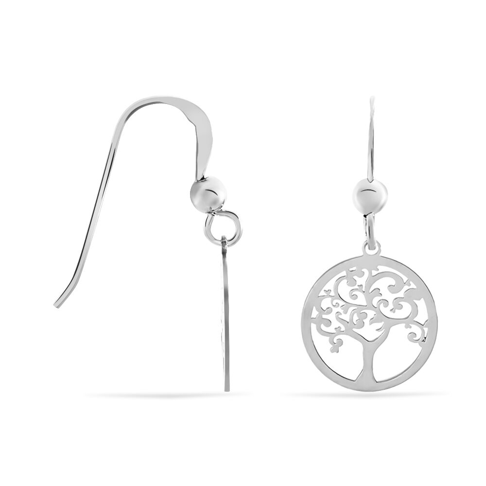 Boucles D'oreilles Pendantes Marijan Argent Blanc - Pendantes Femme | Marc Orian