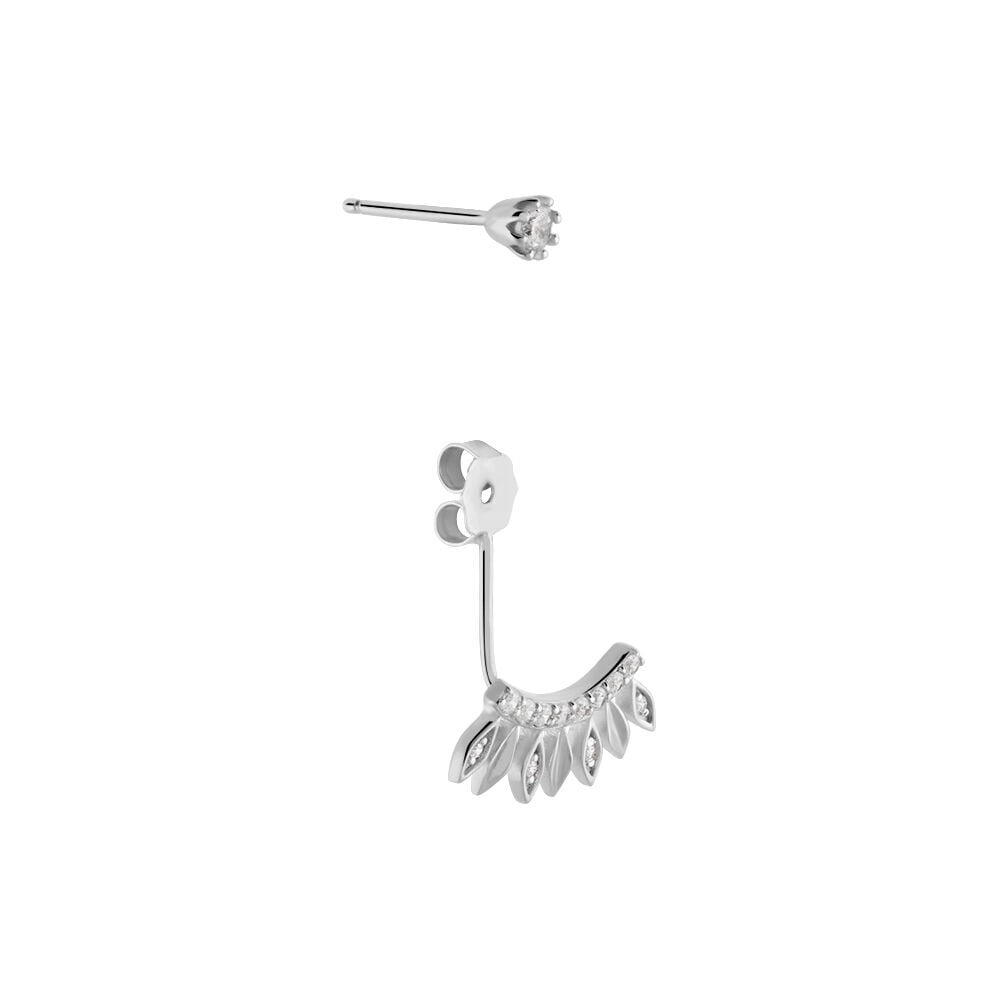Bijoux D'oreilles Yannique Argent Blanc Oxyde De Zirconium - Piercings d'oreilles Femme | Marc Orian