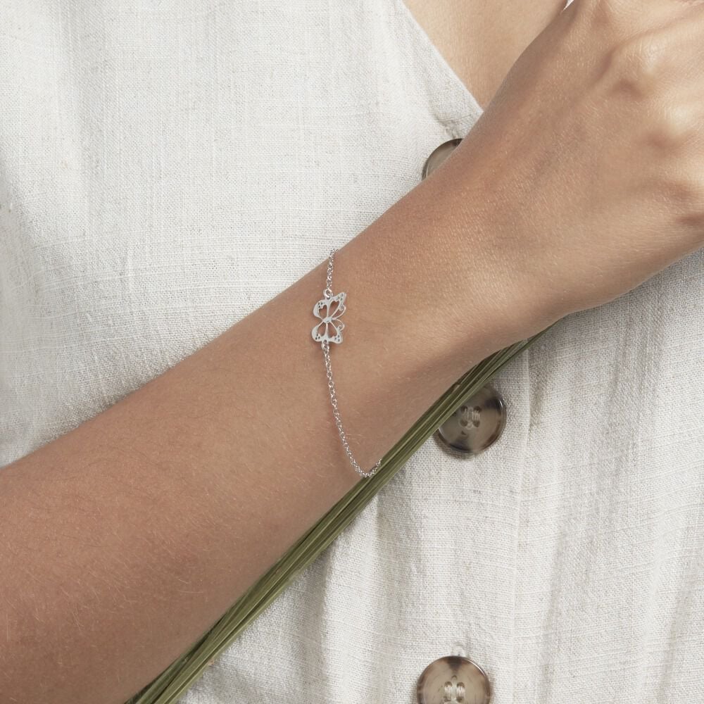 Bracelet Farfalla Argent Blanc - Bracelets chaînes Femme | Marc Orian