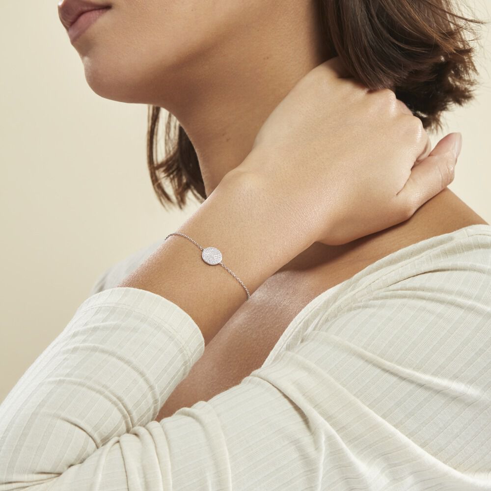 Bracelet Angeles Argent Blanc Oxyde De Zirconium - Bracelets Medailles Femme | Marc Orian