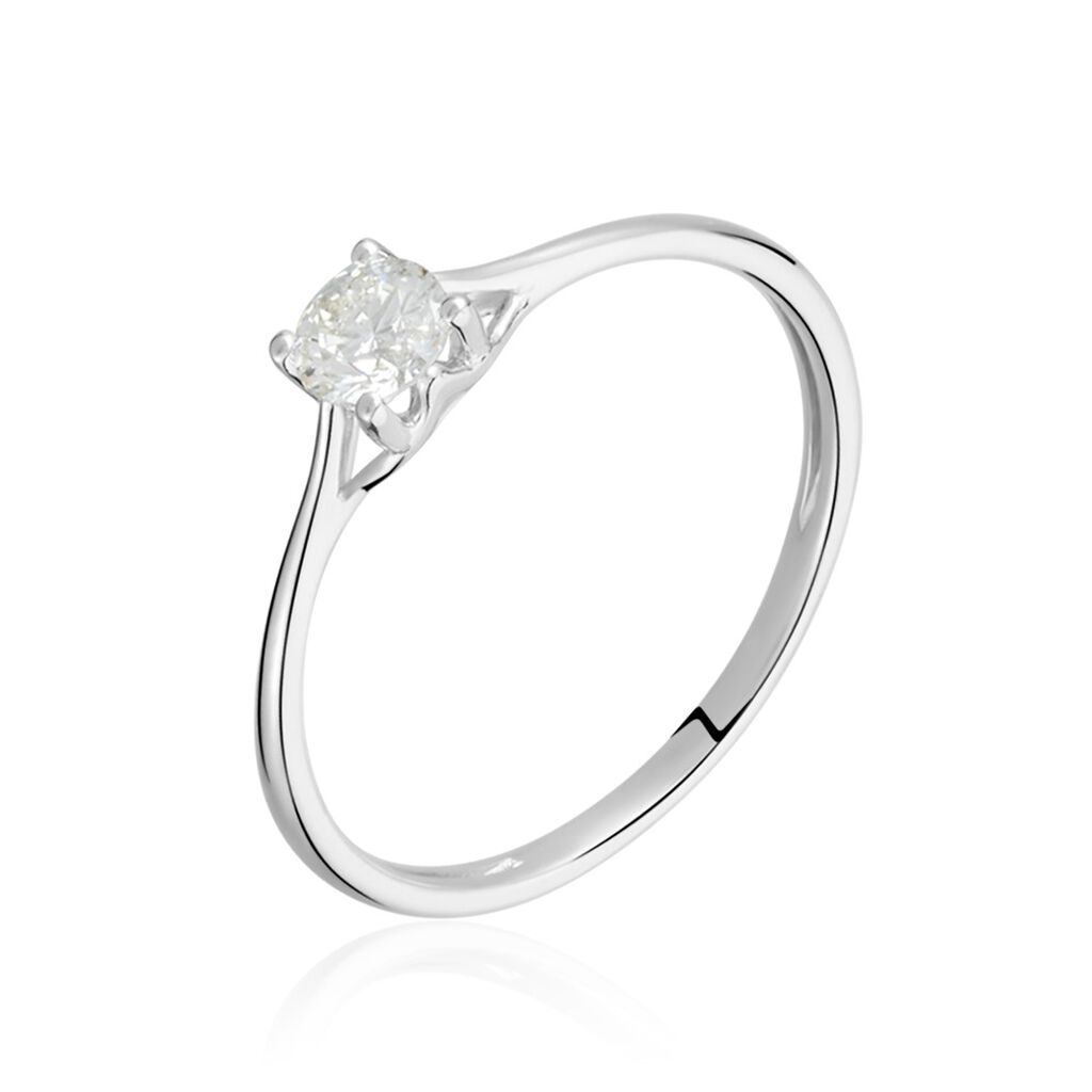 Bague Solitaire Or Blanc Solenia Diamant - Parures de mariage Femme | Marc Orian