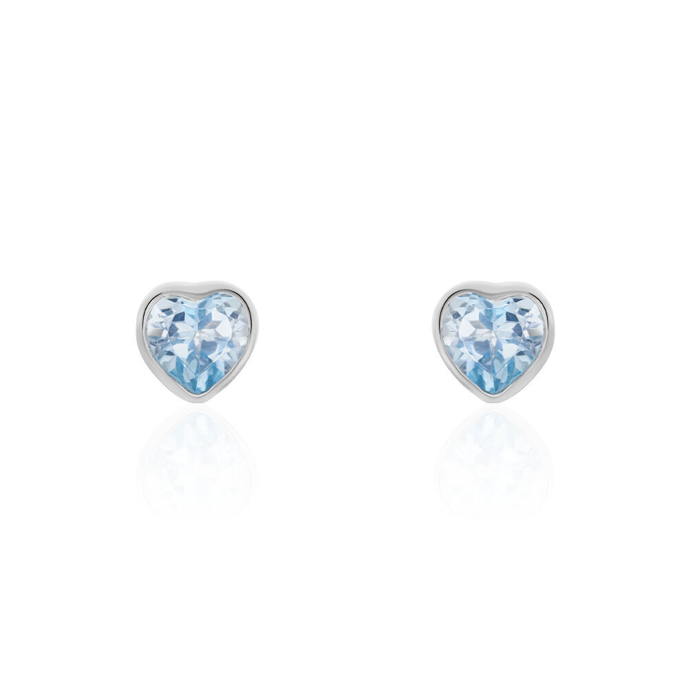 Boucles D'oreilles Puces Klodina Or Blanc Topaze - Puces Femme | Marc Orian