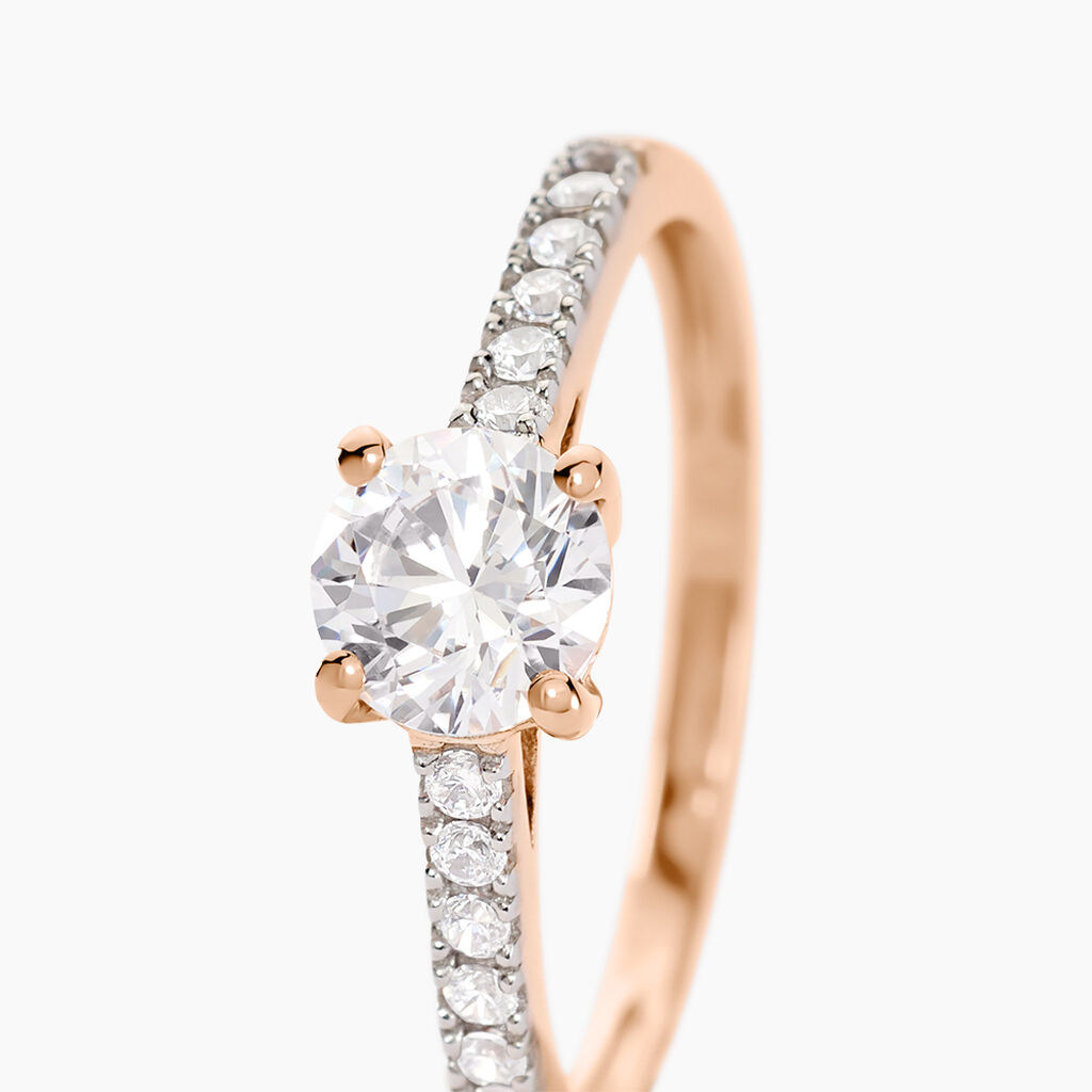Bague Solitaire Manon Or Rose Oxyde De Zirconium - Bagues Solitaire Femme | Marc Orian