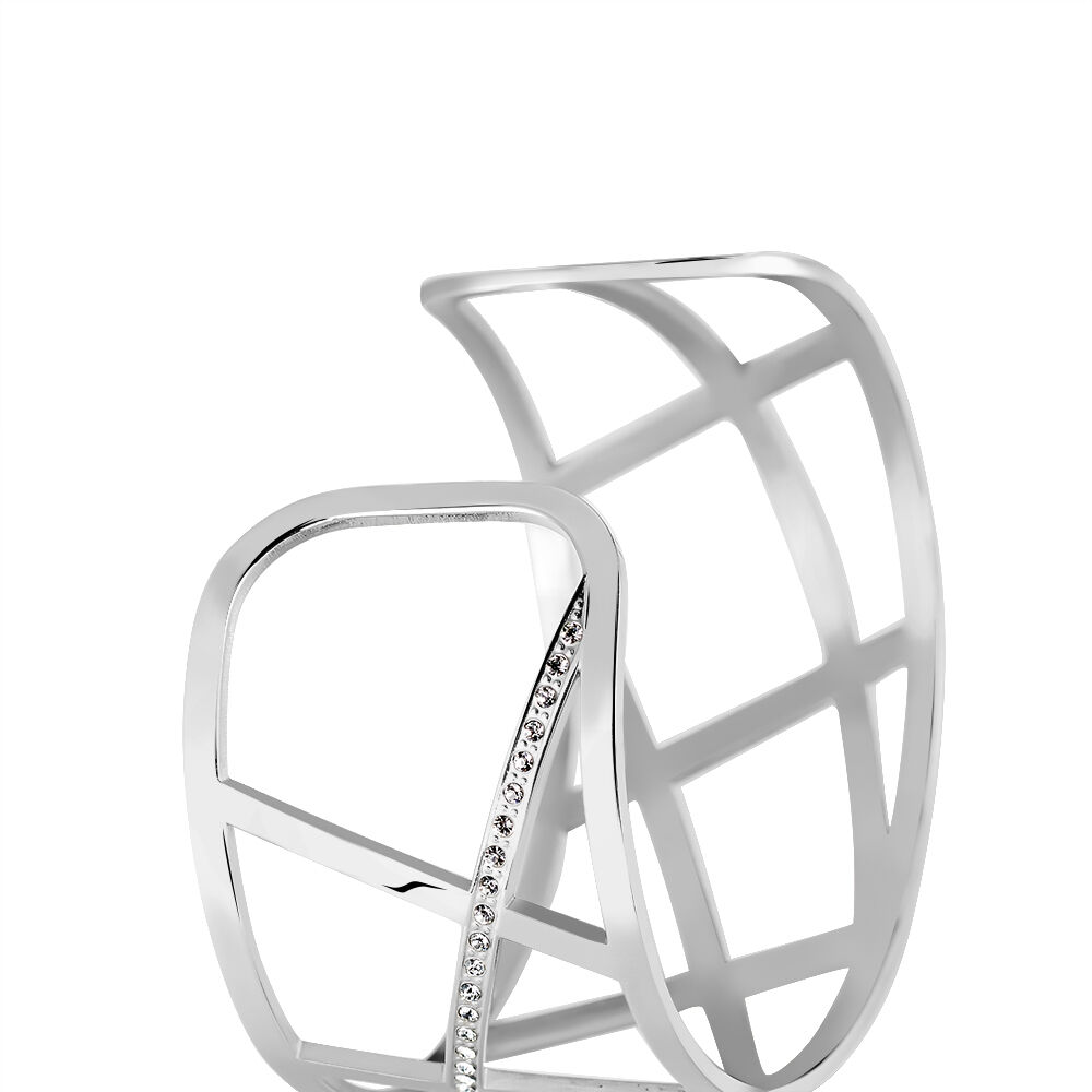 Bracelet Jonc Melodi Acier Blanc Strass - Bracelets Pierre Femme | Marc Orian