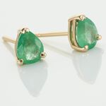 Boucles D'oreilles Puces Or Jaune Isador Emeraude - Boucles d'oreilles mariage Femme | Marc Orian