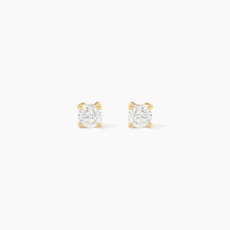 Boucles D'oreilles Puces Aphrodite Or Jaune Diamant - Puces Famille | Marc Orian