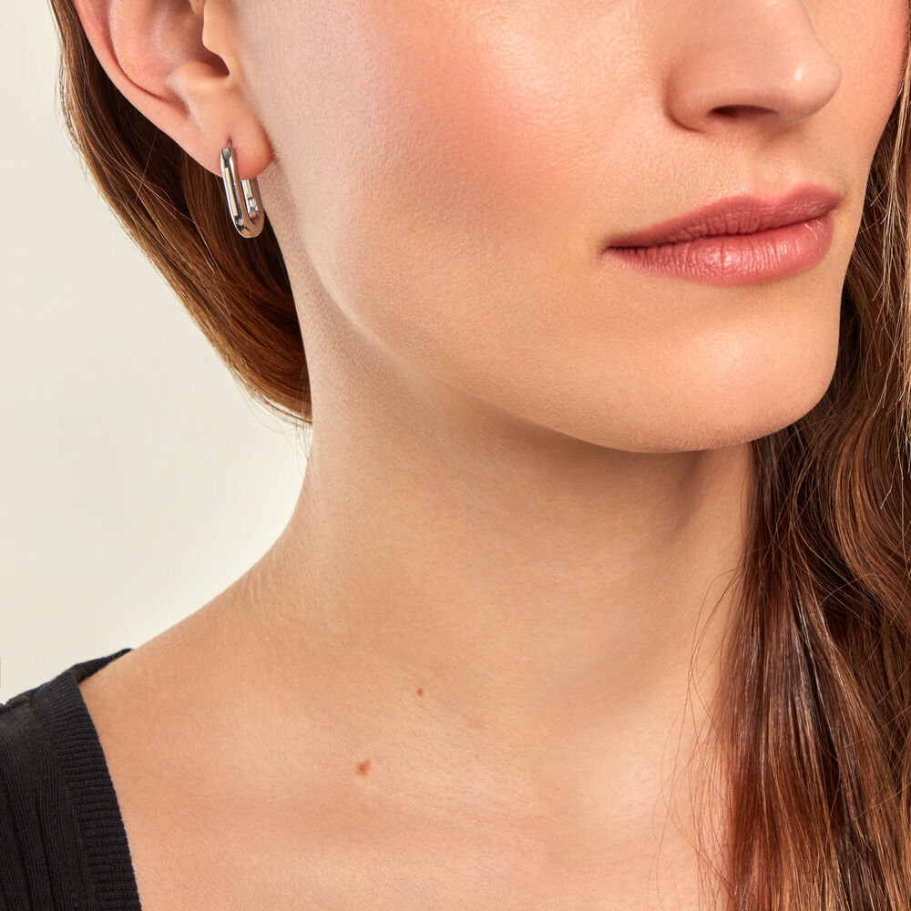 Créoles Urban Line Acier Blanc - Créoles Femme | Marc Orian