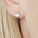 Boucles D'oreilles Puces 4 Griffes Or Blanc Diamant Synthetique - Puces Femme | Marc Orian
