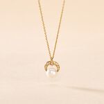 Collier Aloys Or Jaune Perle De Culture Et Oxyde De Zirconium - Colliers avec pierres Femme | Marc Orian