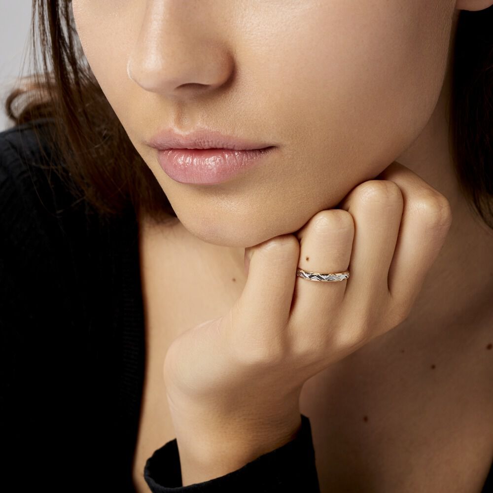 Alliance Clotilde Demi Jonc Classique Or Bicolore - Alliances duo Unisex | Marc Orian