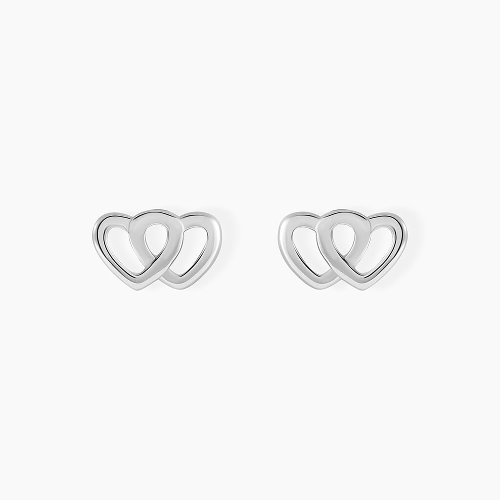Boucles D'oreilles Puces Lehinaae Argent Blanc - Puces Femme | Marc Orian