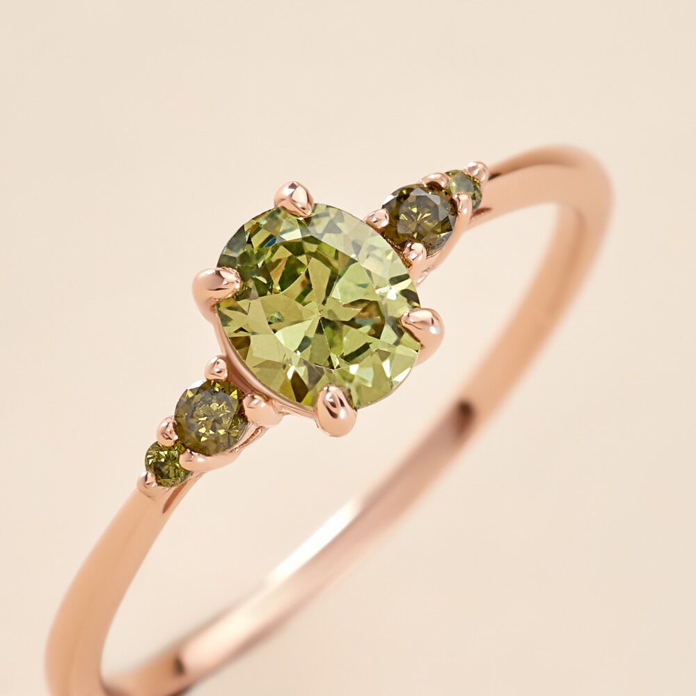Bague Rainbow Argent Rose Oxyde De Zirconium - Solitaires Femme | Marc Orian