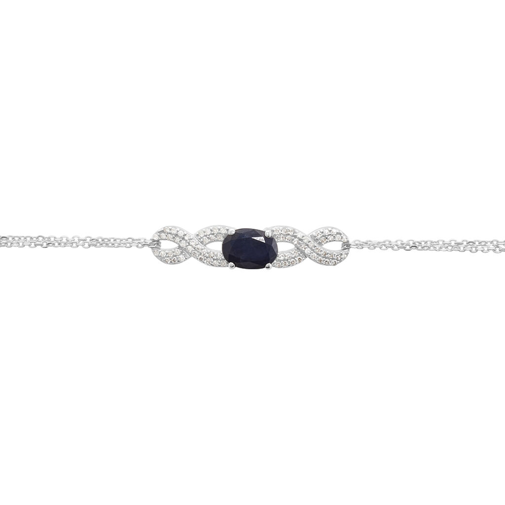 Bracelet Oceania Or Blanc Saphir Et Diamant - Bracelets chaînes Femme | Marc Orian