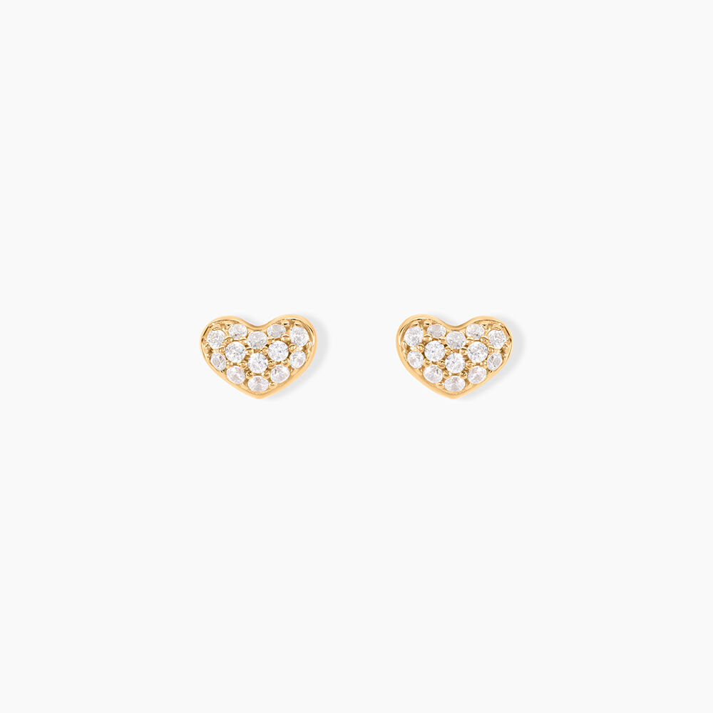 Boucles D'oreilles Puces Janice Plaqu&eacute; Or Jaune Oxyde De Zirconium - Puces Femme | Marc Orian