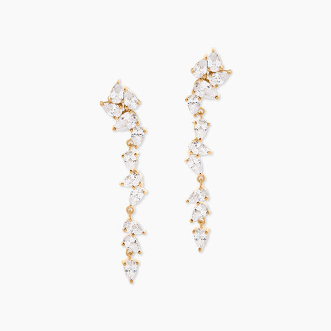 Boucles D'Oreilles Pendantes Glamour Plaqu&eacute; Or Jaune Oxyde De Zirconium - Pendantes Femme | Marc Orian