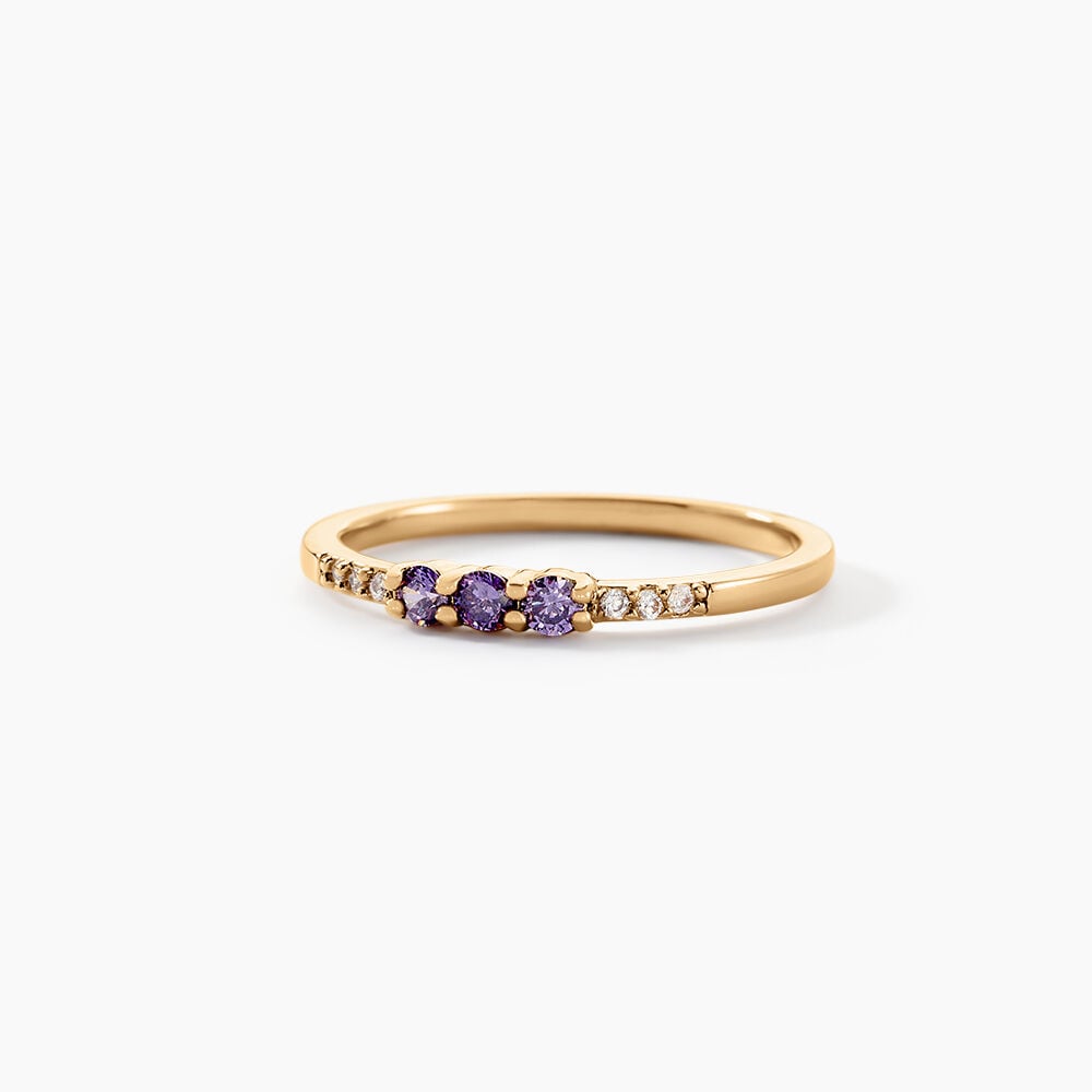 Bague Isaline Plaque Or Jaune Oxyde De Zirconium - Bagues fiançailles Femme | Marc Orian