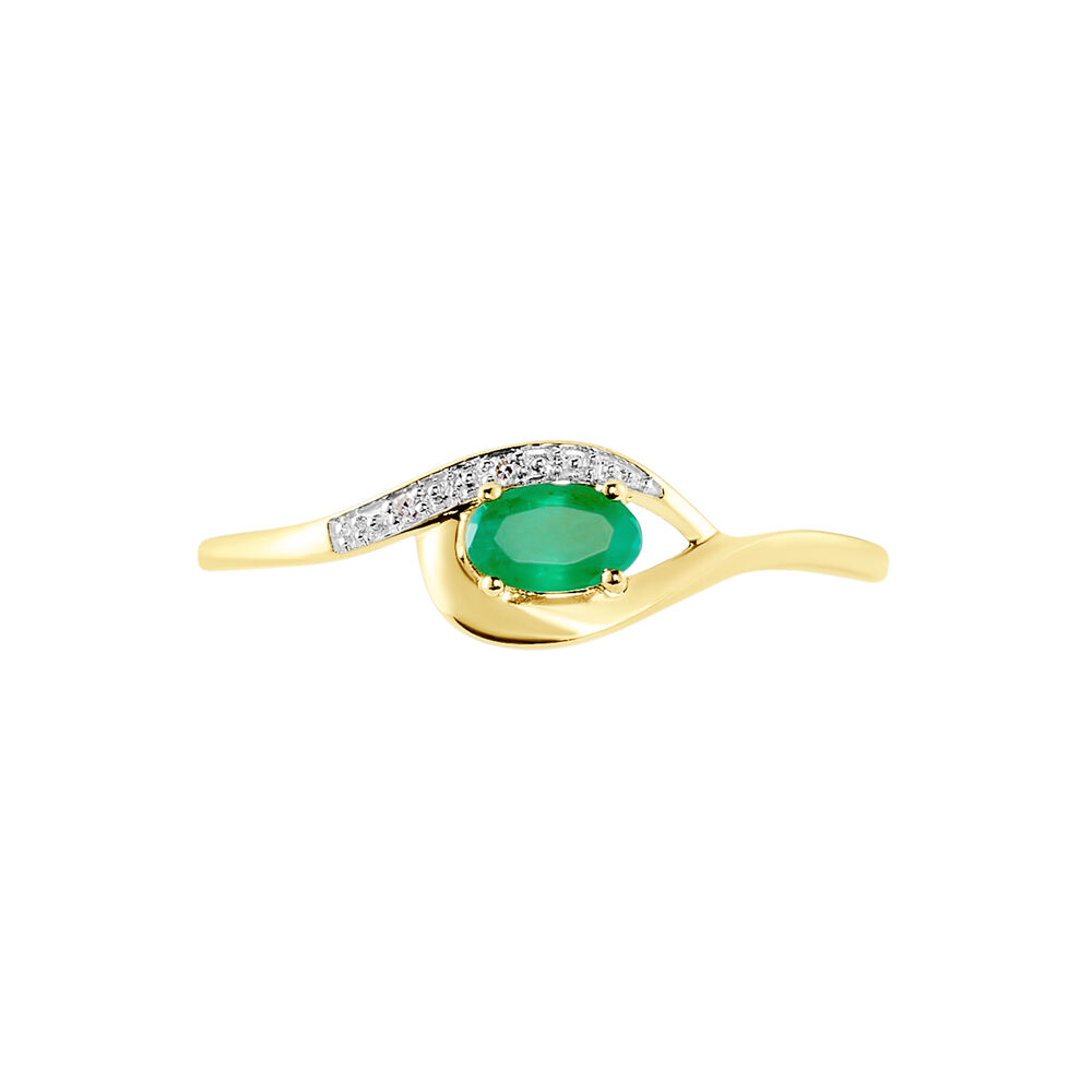Bague Emotion Or Jaune Emeraude Diamant - Bagues vintage Femme | Marc Orian
