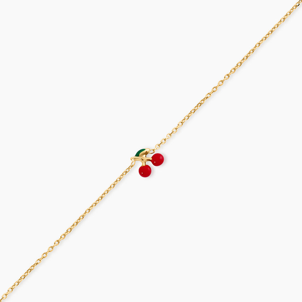 Bracelet Cherry Cerise Argent Dor&eacute; A L'Or 750/1000 - Bracelets fantaisie Enfant | Marc Orian